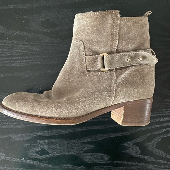 J Crew Parker Shearling Suede Ankle Boots Booties Sz 7.5 - Picture 3 of 15
